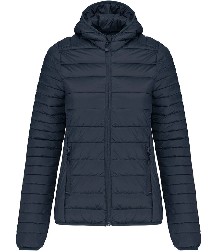 Kariban Ladies Lightweight Hooded Padded Jacket — Navy