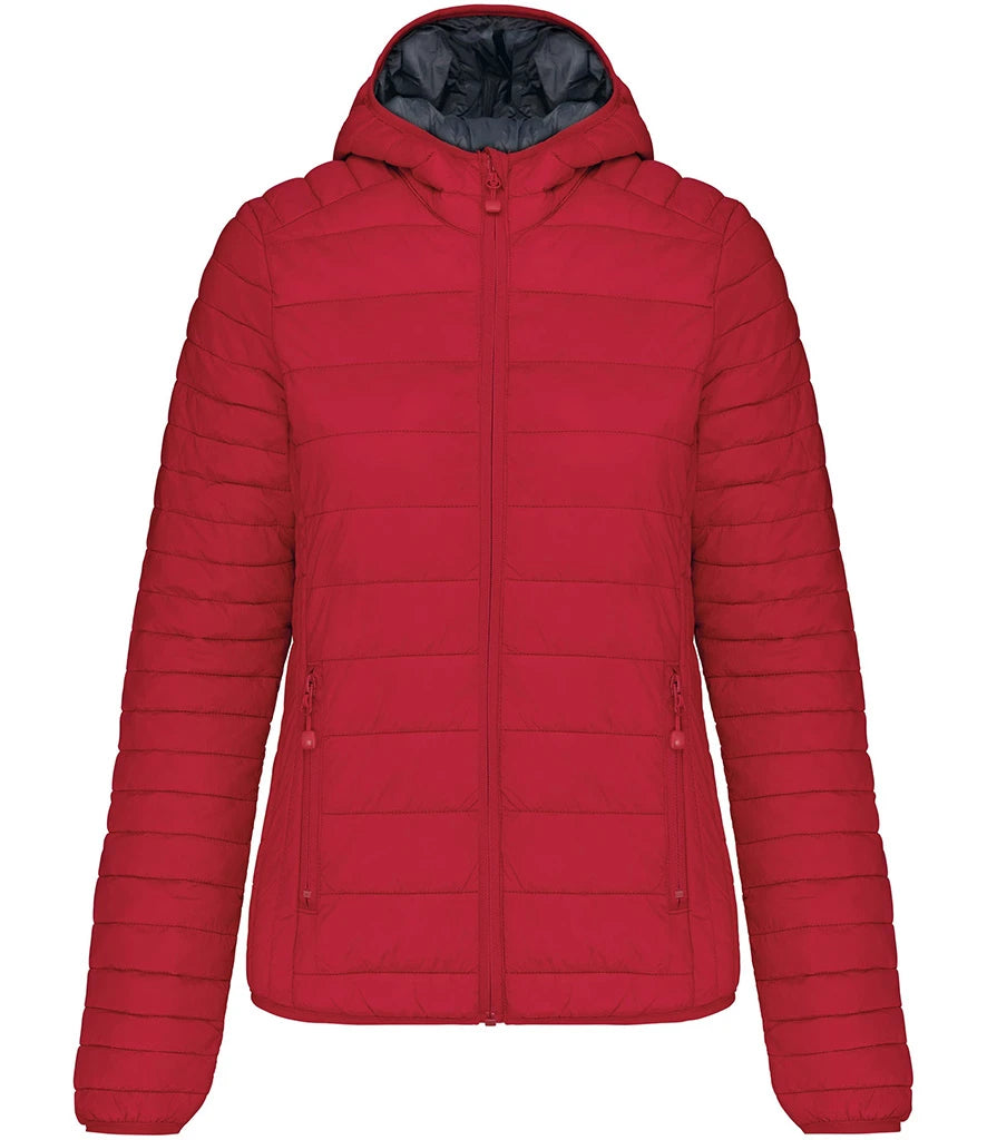 Kariban Ladies Lightweight Hooded Padded Jacket — Red