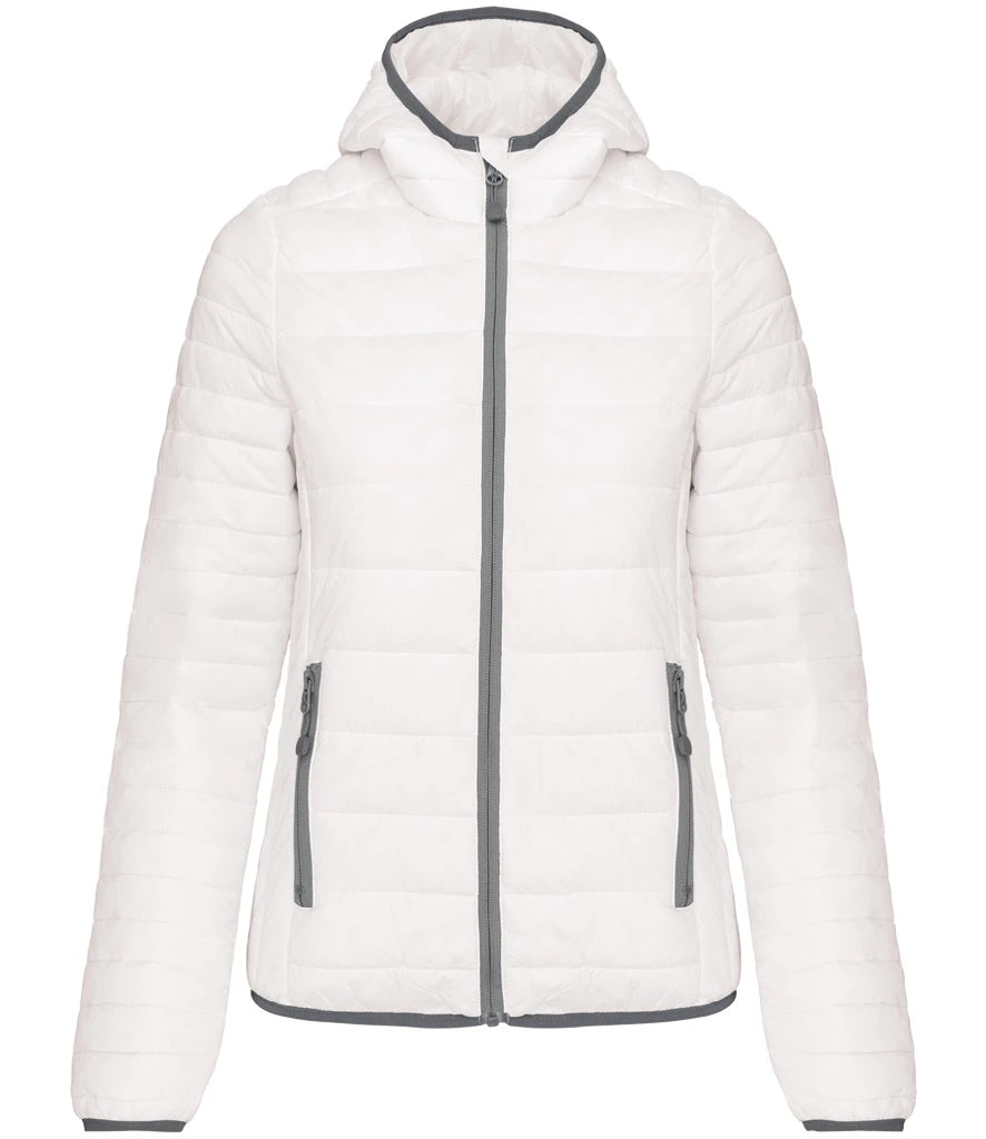 Kariban Ladies Lightweight Hooded Padded Jacket — White