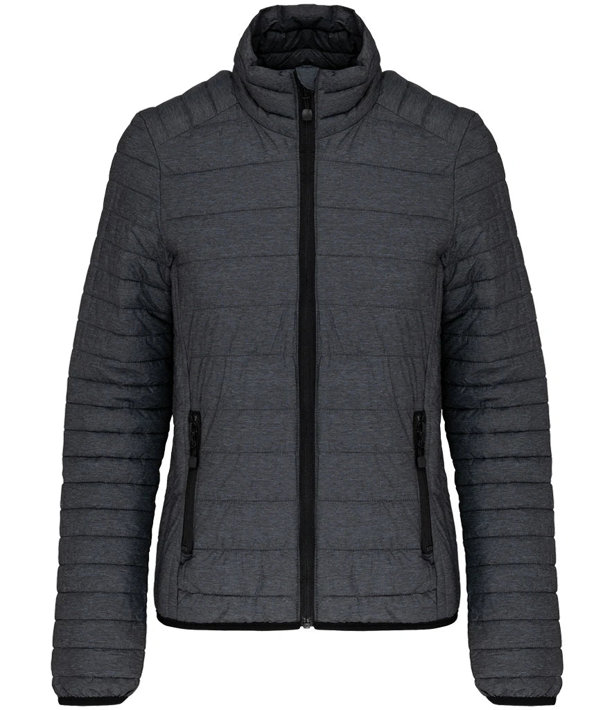 Kariban Ladies Lightweight Padded Jacket — Marl Dark Grey