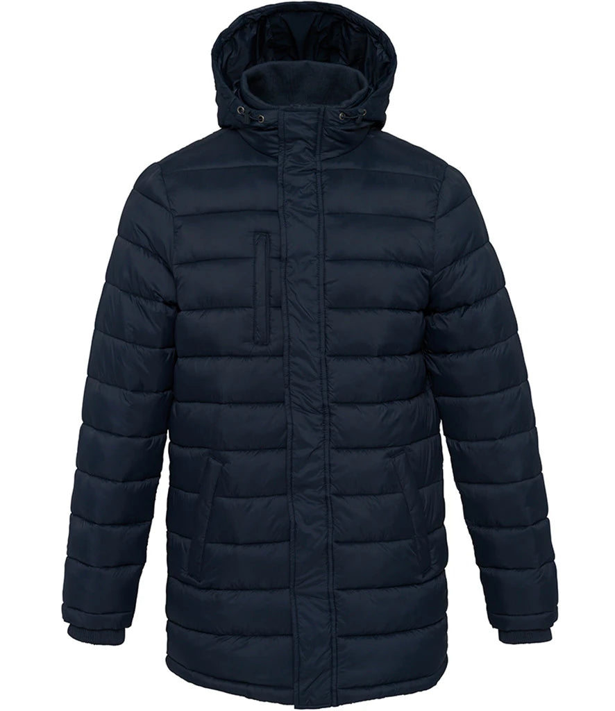 Kariban Lightweight Long Padded Parka Jacket — Navy