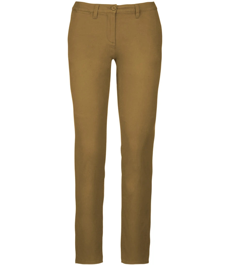 Kariban Ladies Chino Trousers — Camel