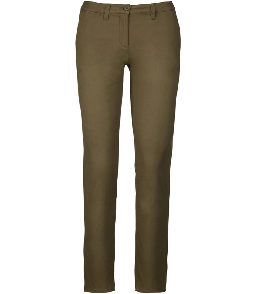 Kariban Ladies Chino Trousers — Light Khaki