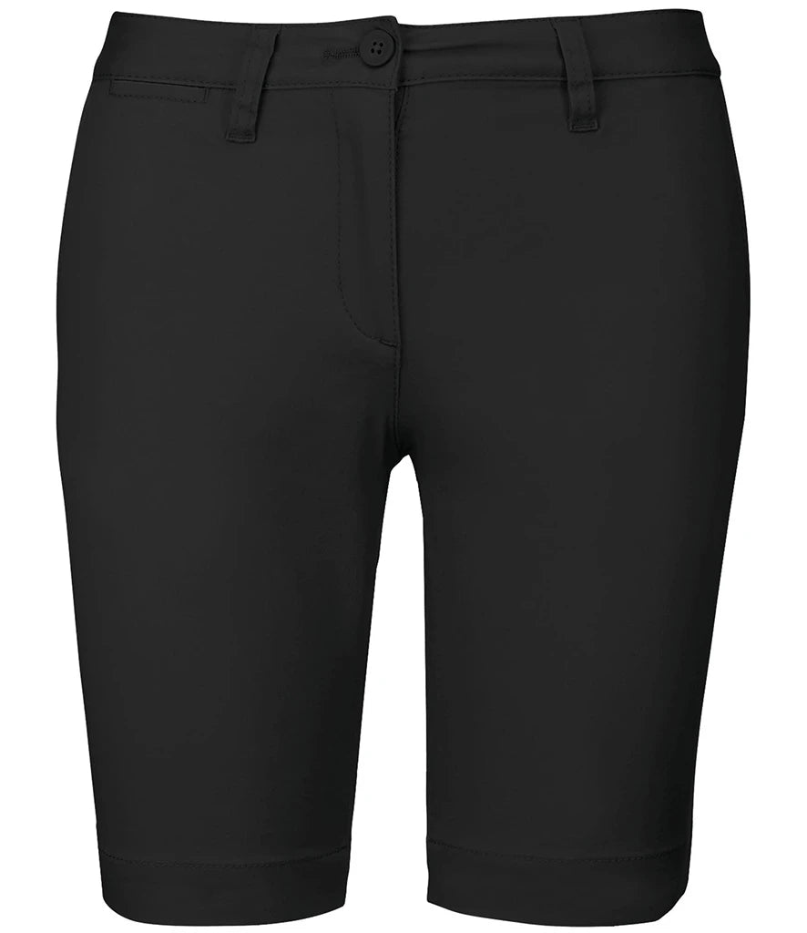 Kariban Ladies Chino Bermuda Shorts — Black