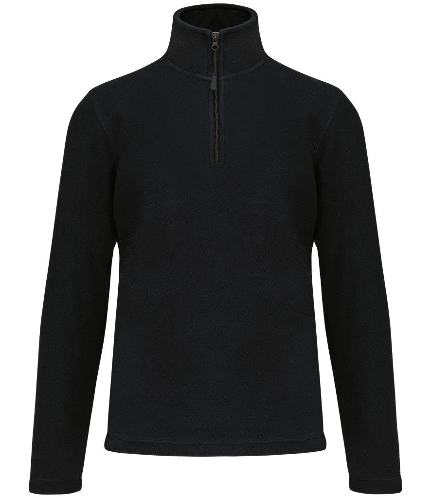 Kariban Enzo Zip Neck Micro Fleece — Black