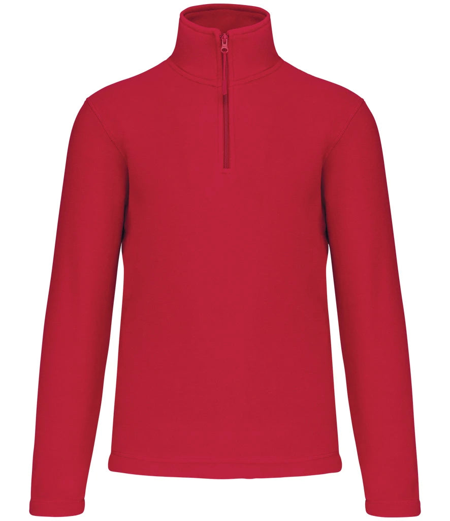 Kariban Enzo Zip Neck Micro Fleece — Red