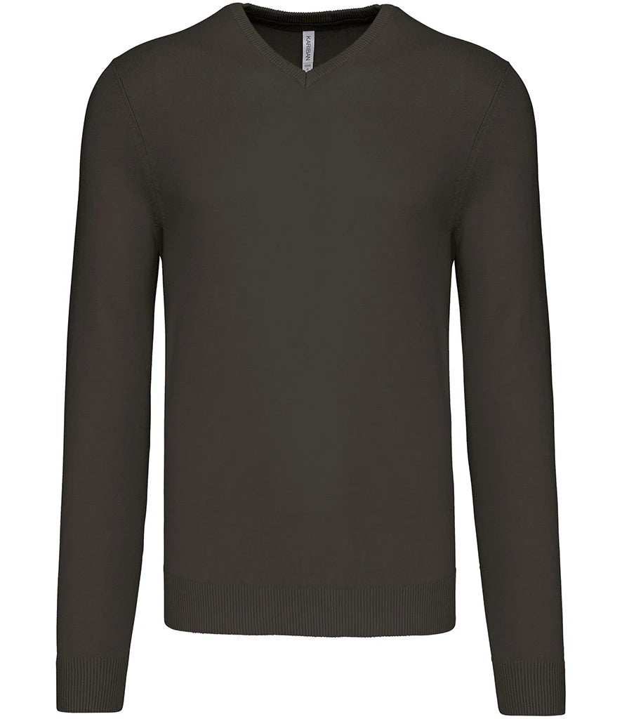 Kariban Cotton Acrylic V Neck Sweater — Dark Grey
