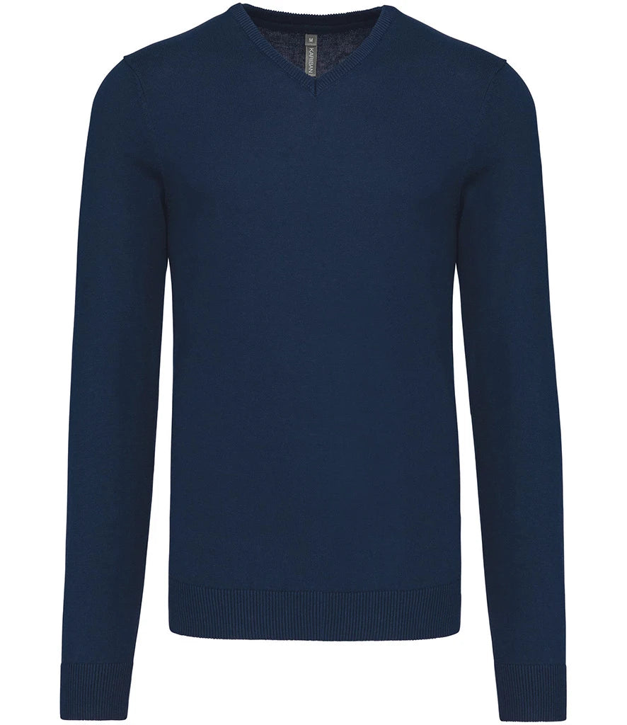 Kariban Cotton Acrylic V Neck Sweater — Navy
