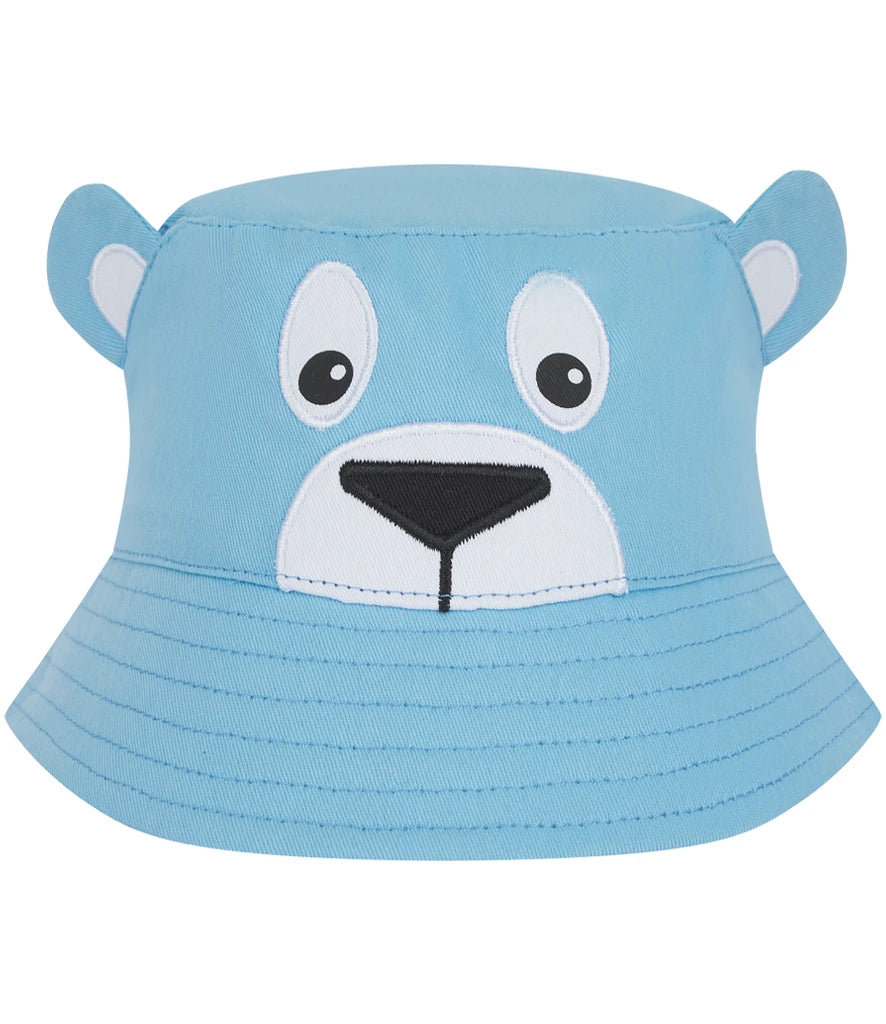 Larkwood Baby/Toddler Character Bucket Hat — Pale Blue Bear