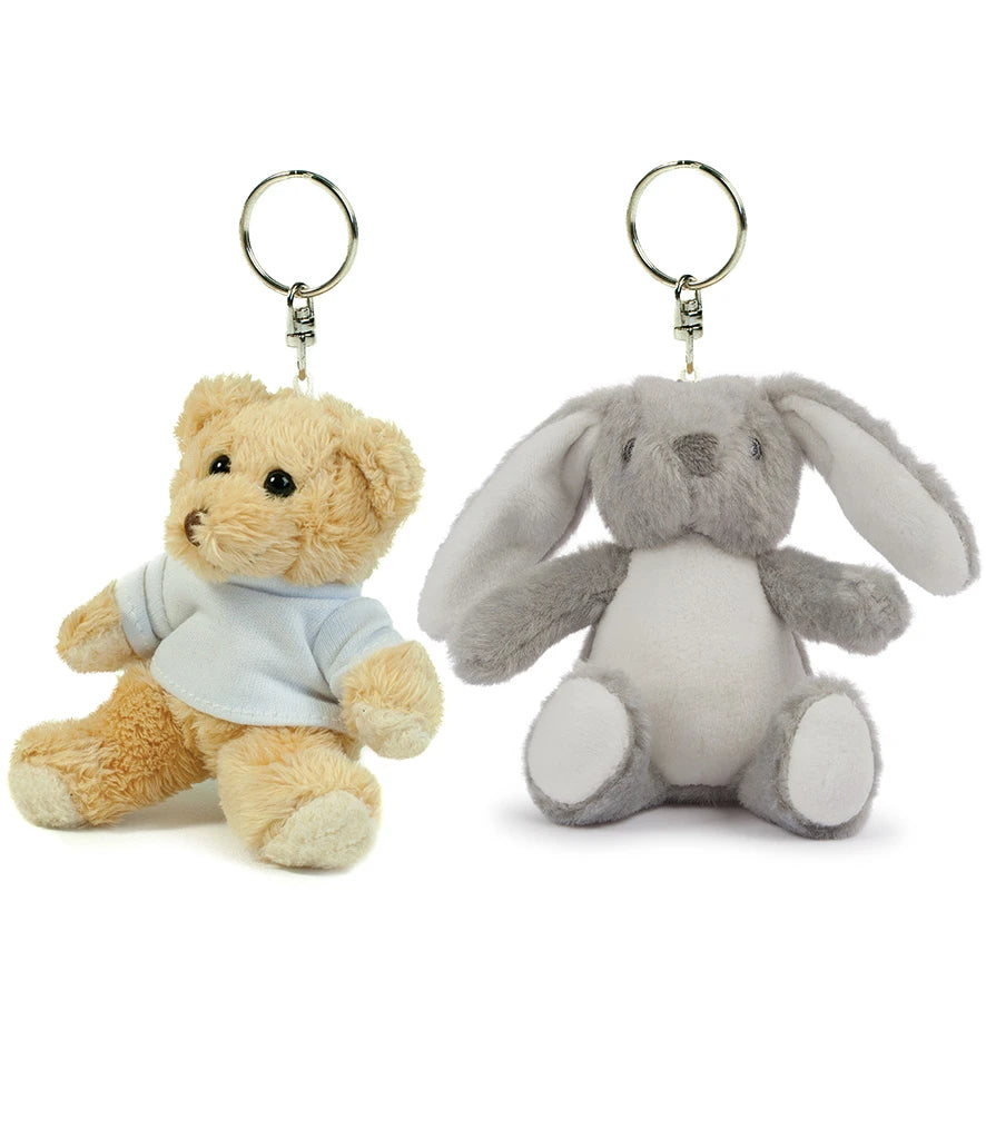 Mumbles Key Ring — Grey Bunny
