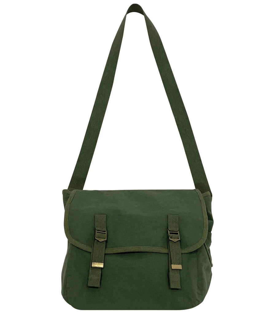 Native Spirit Faded Messenger Bag — Washed Organic Khaki