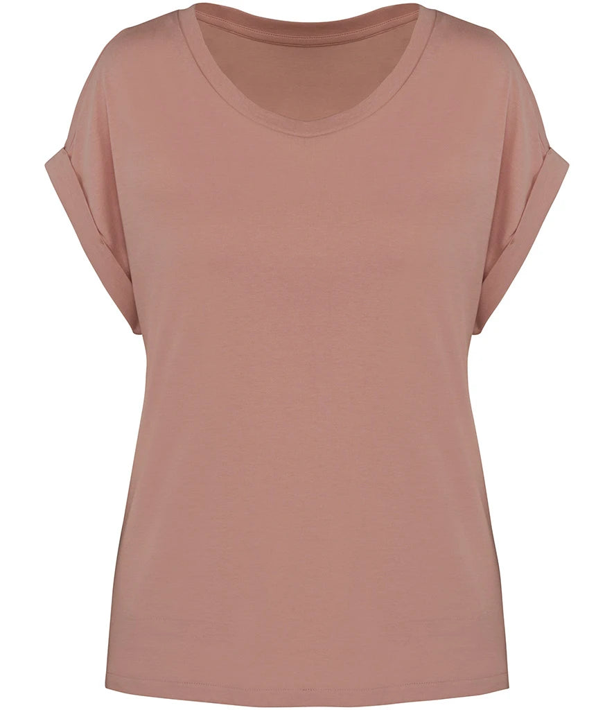 Native Spirit Ladies Roll-Up Sleeve T-Shirt — Petal Rose