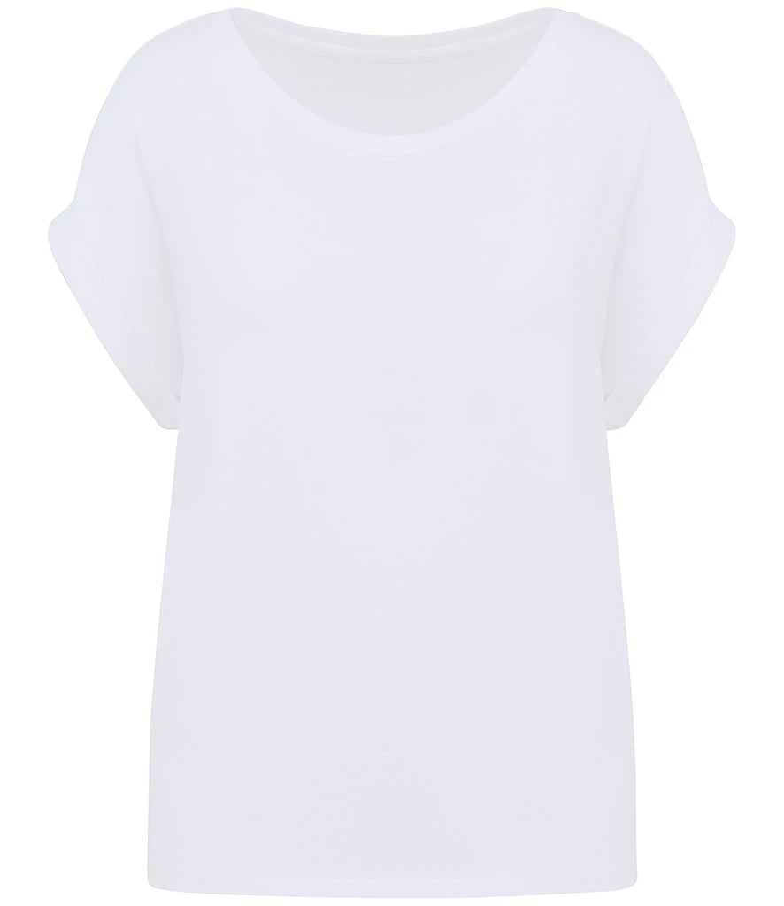 Native Spirit Ladies Roll-Up Sleeve T-Shirt — White