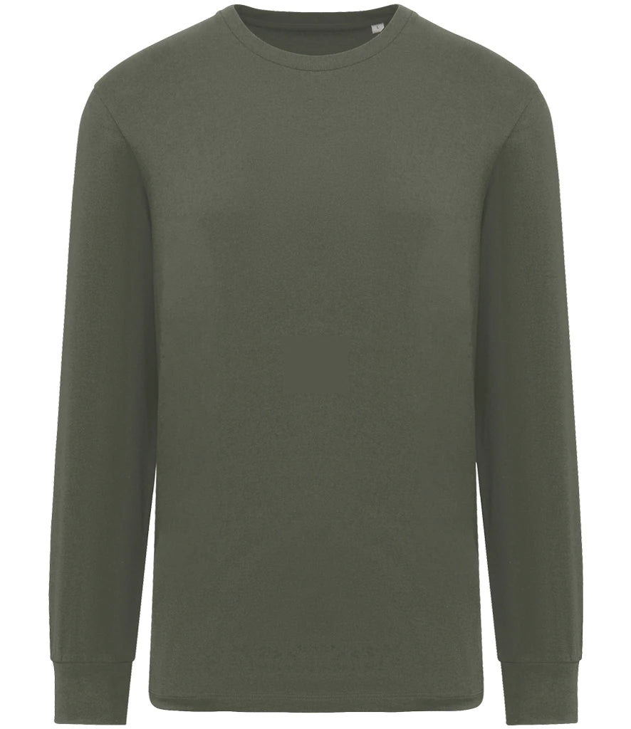 Native Spirit Unisex Crew Neck Long Sleeve T-Shirt — Organic Khaki