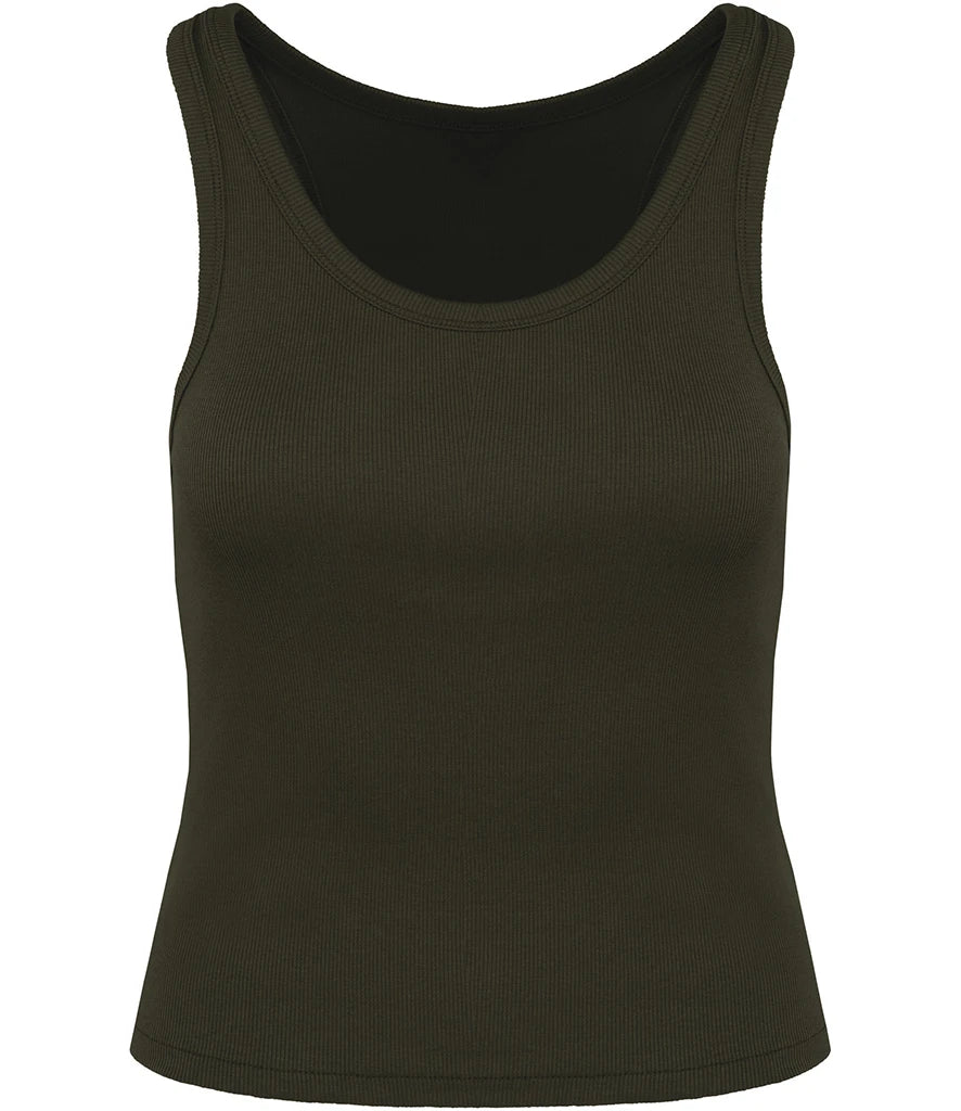 Native Spirit Ladies Ribbed Tank Top — Organic Khaki