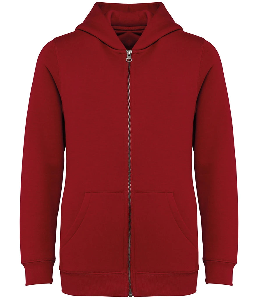 Native Spirit Kids Full Zip Hoodie — Hibiscus Red