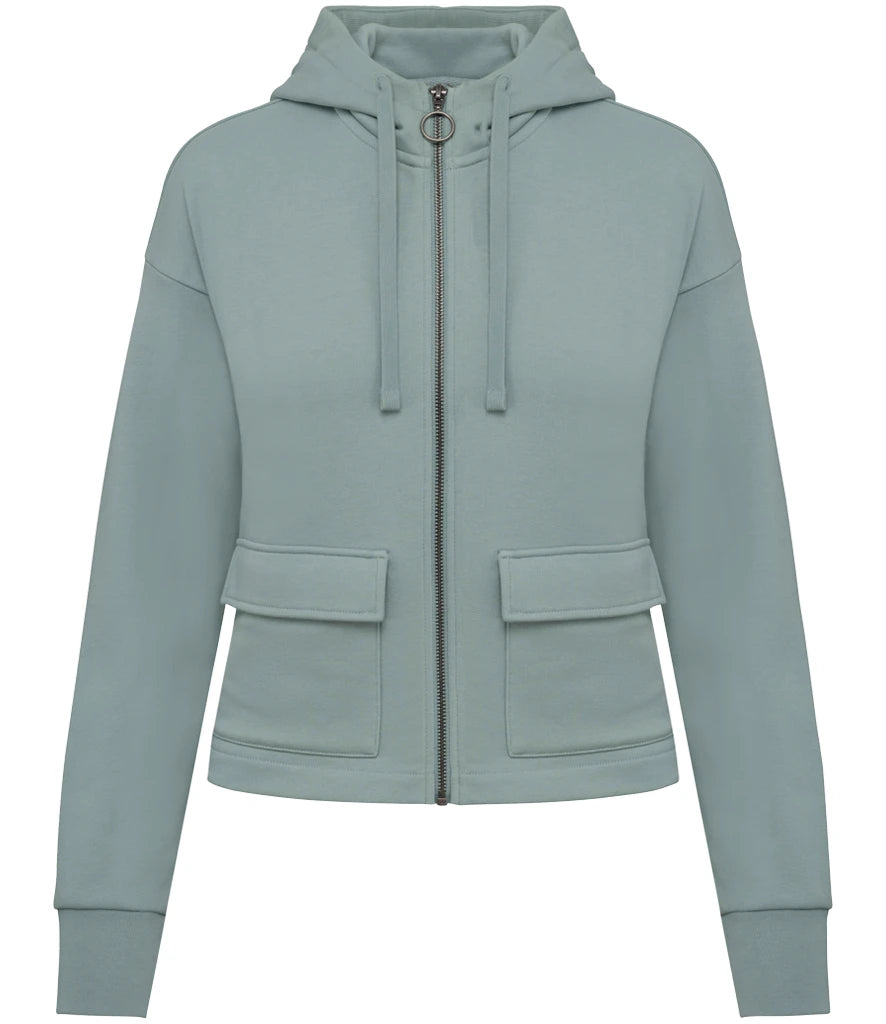 Native Spirit Ladies Full Zip Hooded Sweatshirt — Jade Green