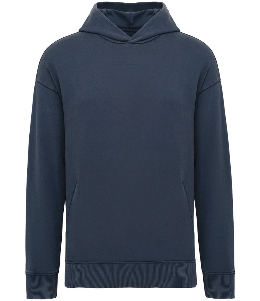 Native Spirit Unisex Washed Effect Oversized Hooded Sweatshirt — Washed Navy