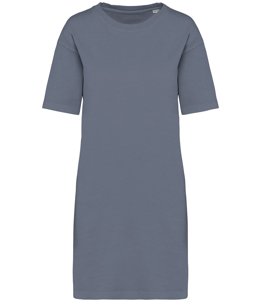 Native Spirit Ladies T-Shirt Dress — Washed Mineral Grey