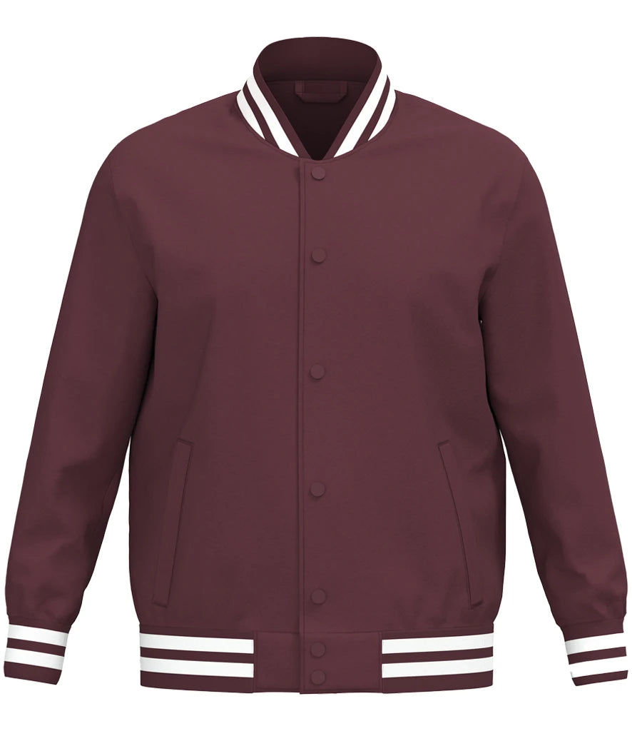Native Spirit Unisex Varsity Padded Jacket — Dark Cherry