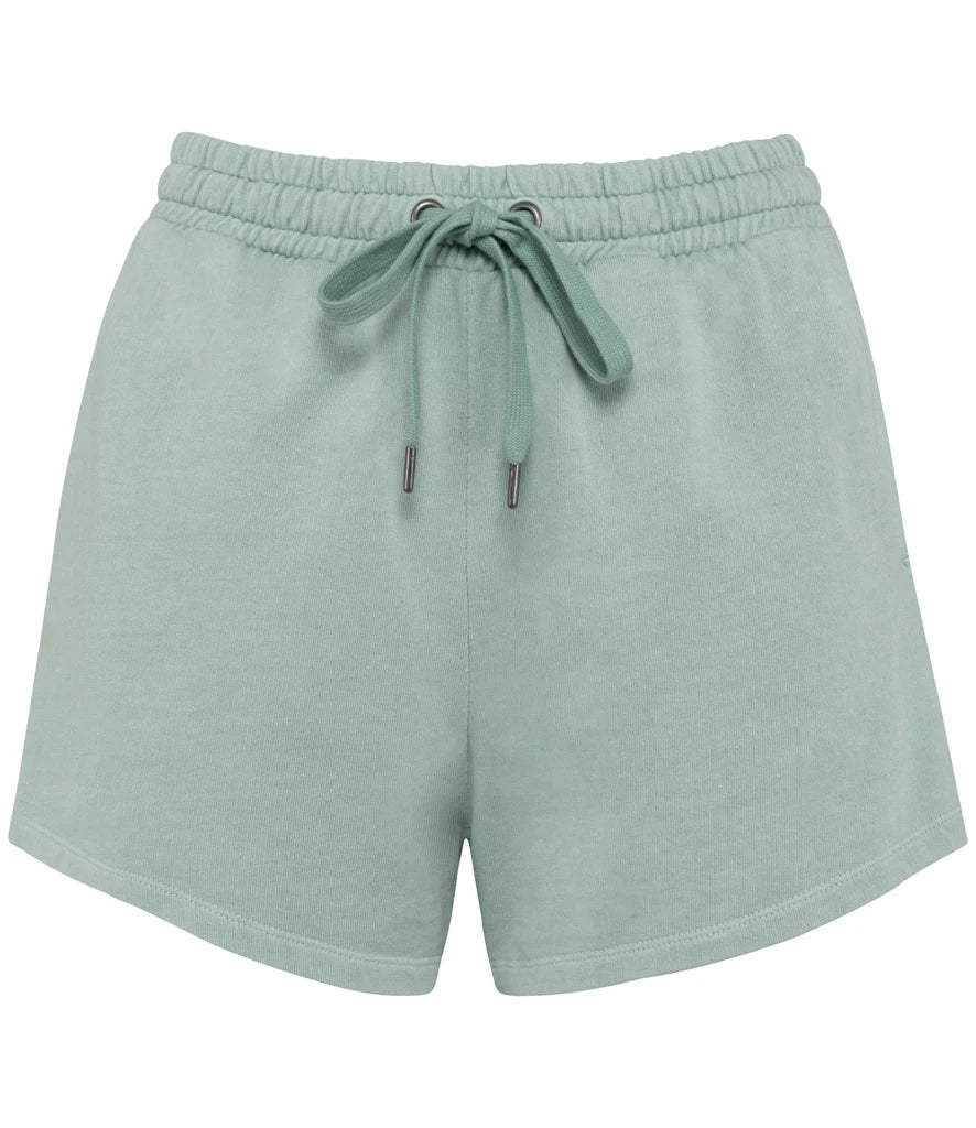 Native Spirit Ladies Terry 280 Shorts — Washed Jade Green
