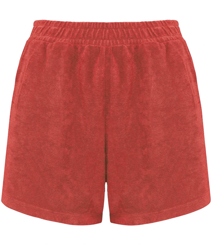 Native Spirit Ladies Terry Towel Shorts — Paprika