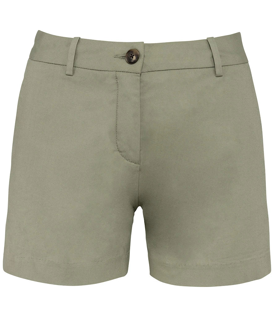 Native Spirit Ladies Chino Shorts — Almond Green