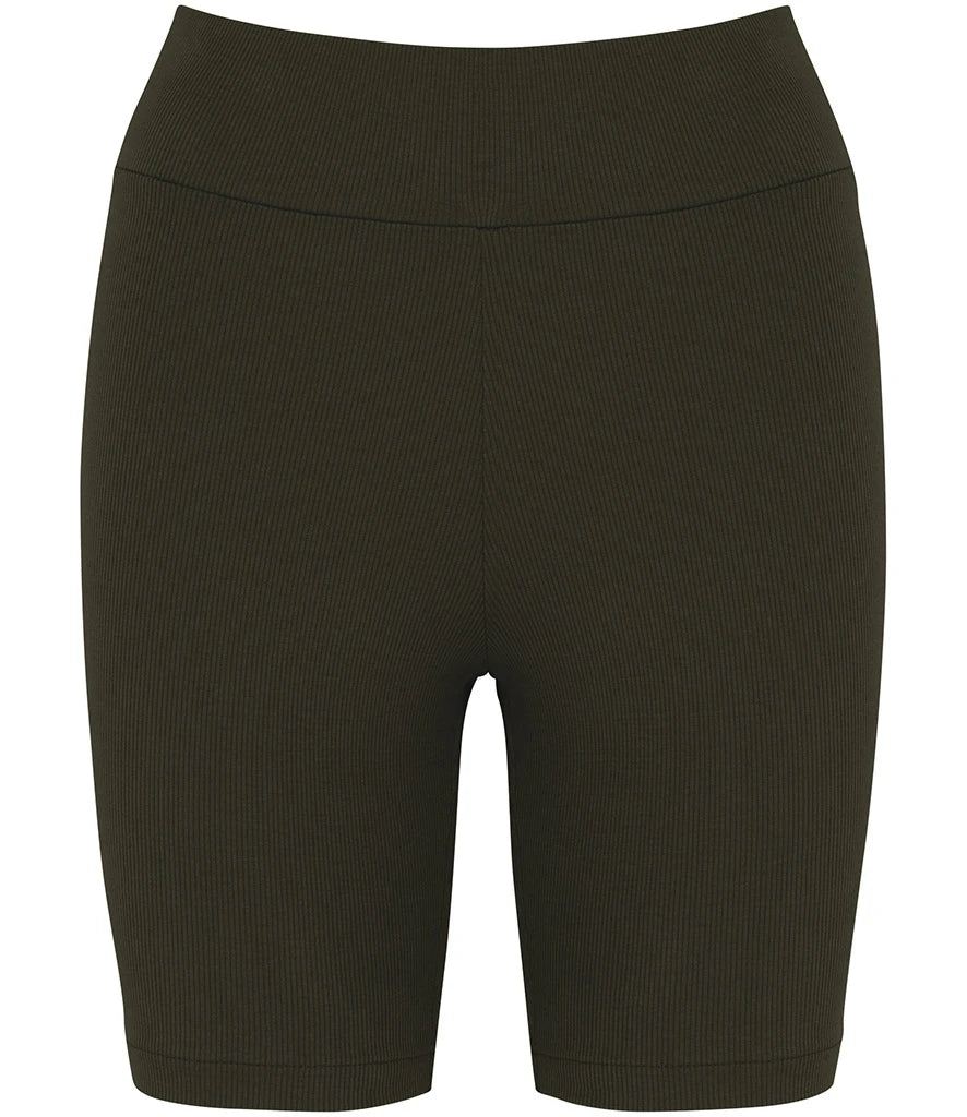 Native Spirit Ladies Ribbed Shorts — Organic Khaki
