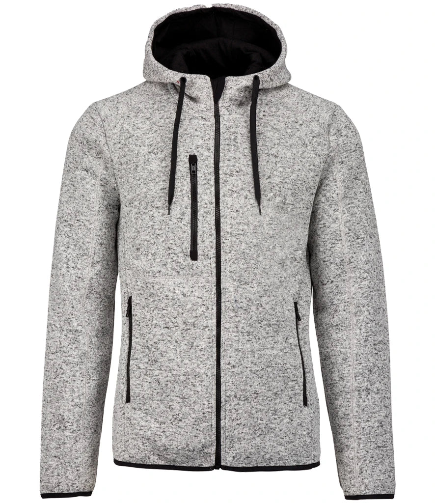 Proact Heather Hooded Jacket — Light Grey Melange