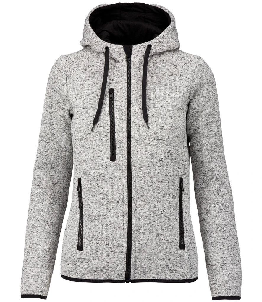 Proact Ladies Heather Hooded Jacket — Light Grey Melange