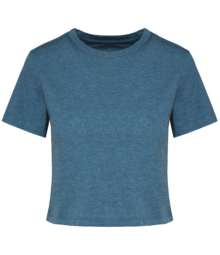 Proact Ladies Triblend Crop Top — Duck Blue Heather