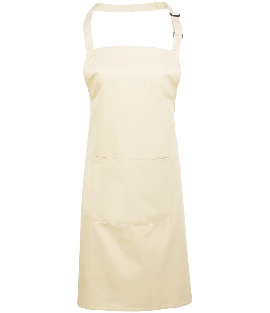 Premier 'Colours' Bib Apron with Pocket — Natural