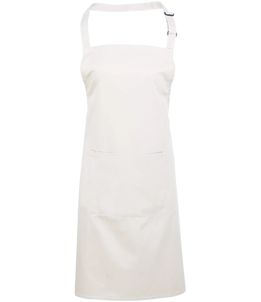 Premier 'Colours' Bib Apron with Pocket — White