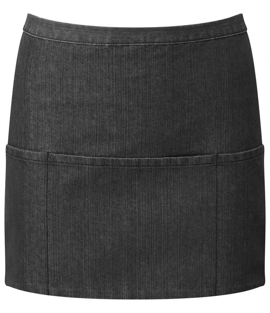 Premier 'Colours' 3 Pocket Apron — Black Denim