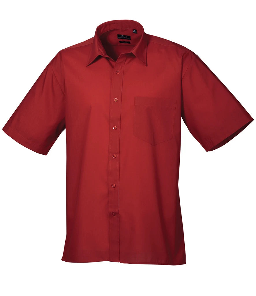 Premier Short Sleeve Poplin Shirt — Burgundy