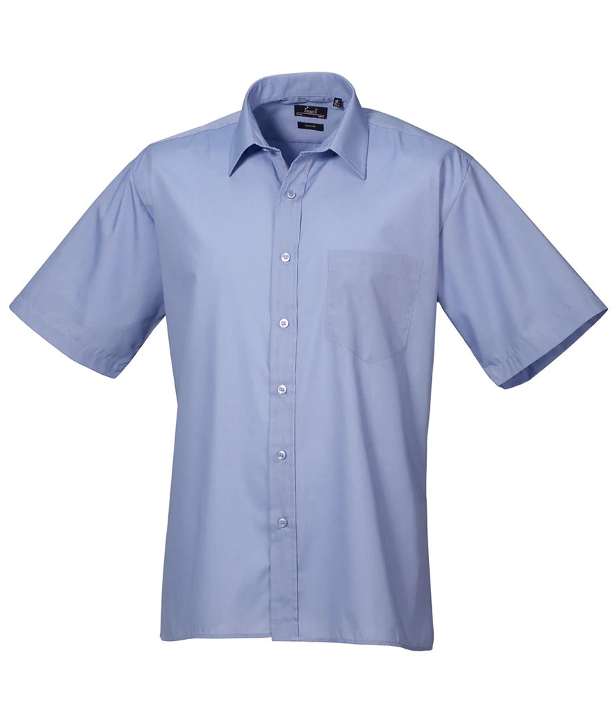 Premier Short Sleeve Poplin Shirt — Mid Blue