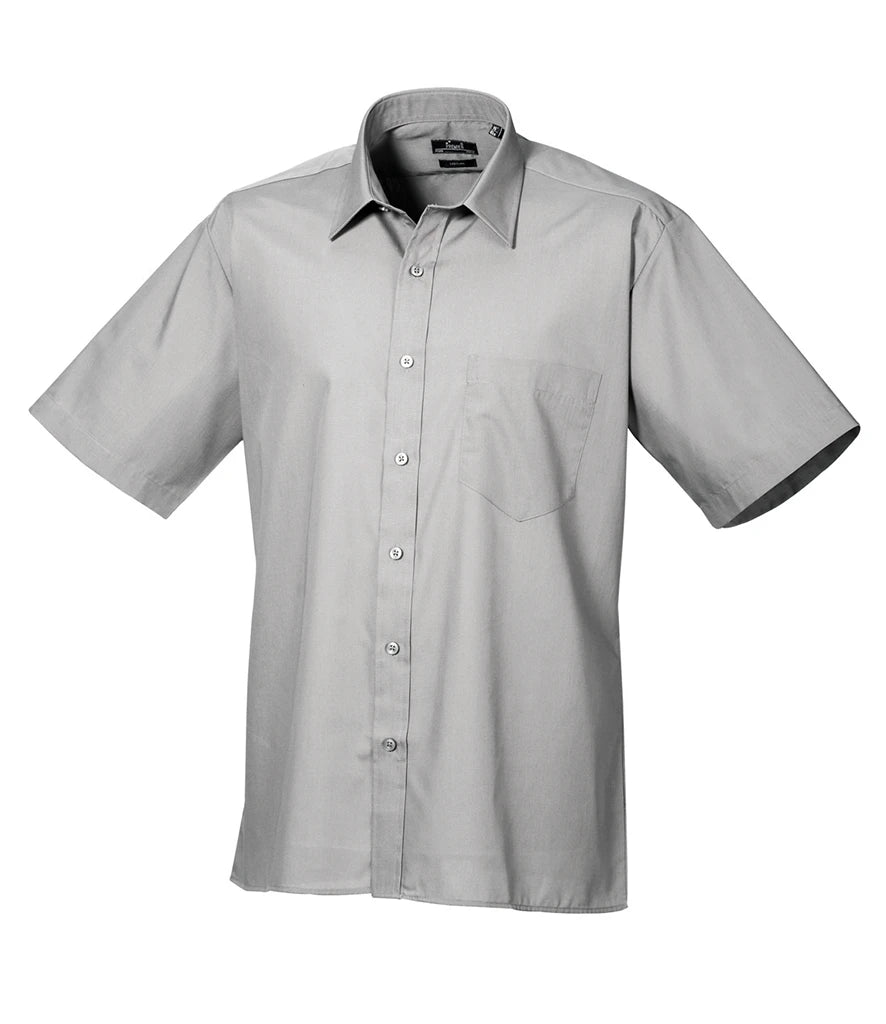 Premier Short Sleeve Poplin Shirt — Silver