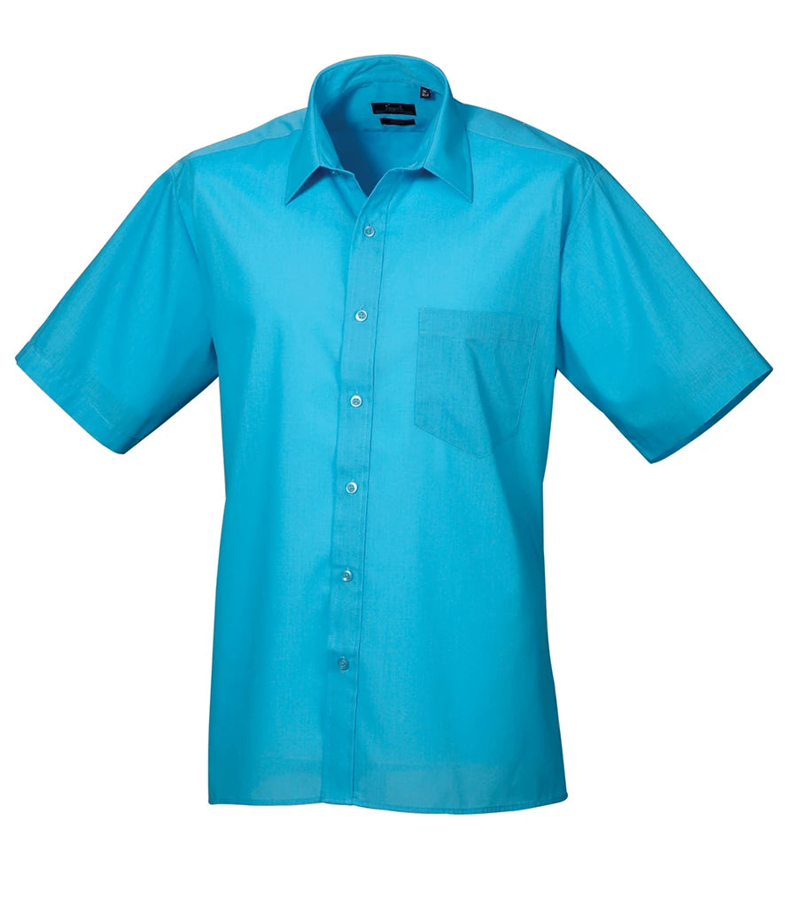 Premier Short Sleeve Poplin Shirt — Turquoise Blue