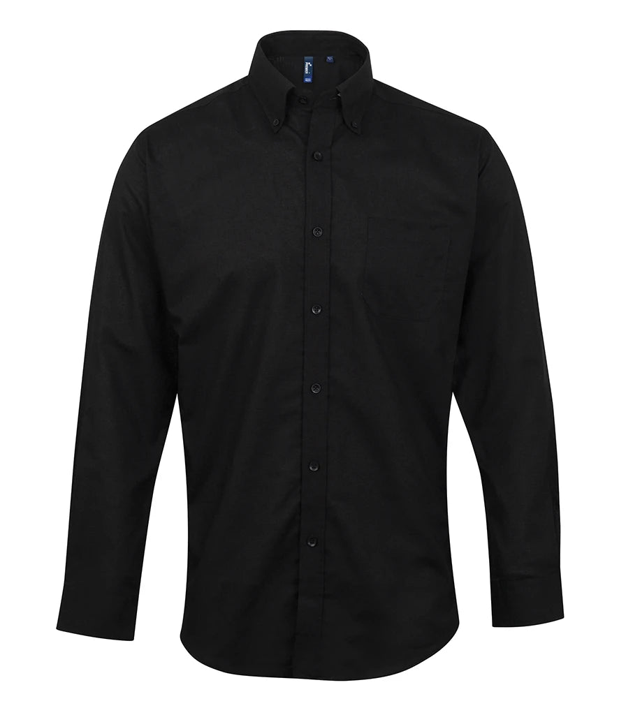 Premier Signature Long Sleeve Oxford Shirt — Black