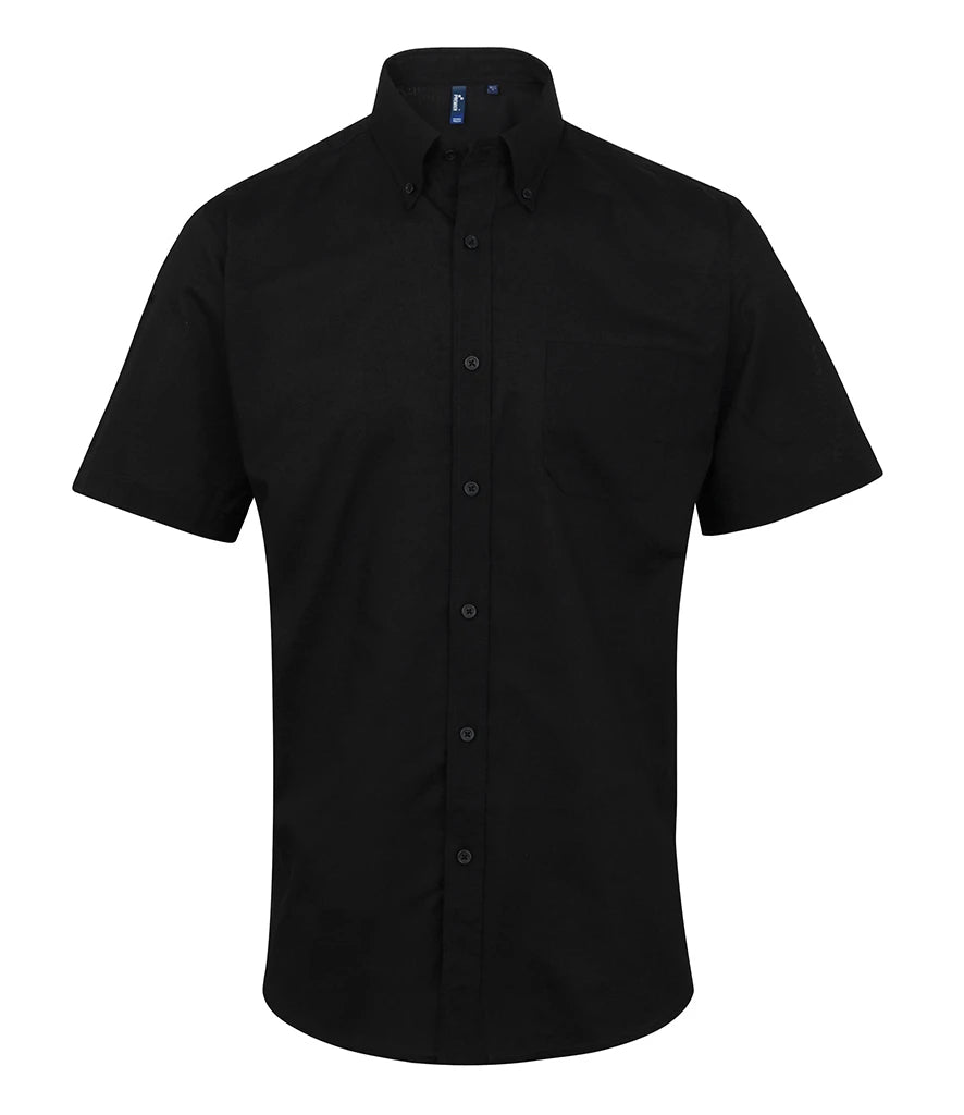 Premier Signature Short Sleeve Oxford Shirt — Black