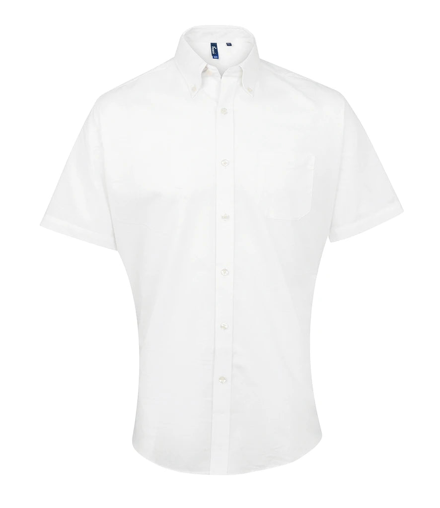 Premier Signature Short Sleeve Oxford Shirt — White