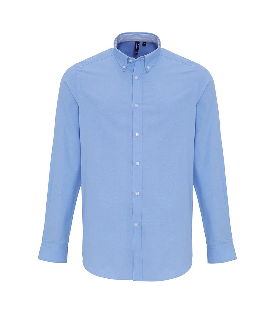 Premier Long Sleeve Striped Oxford Shirt — Oxford Blue