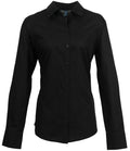 Premier Ladies Signature Long Sleeve Oxford Shirt — Black