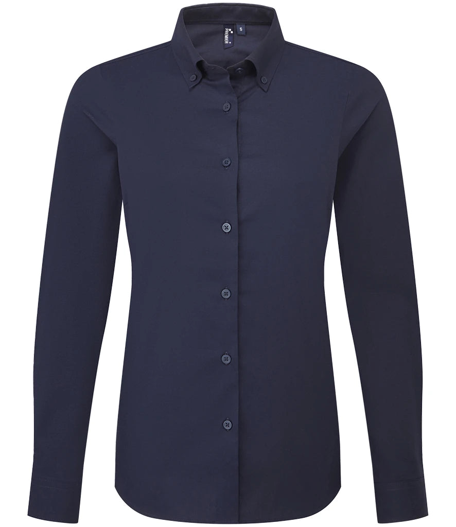 Premier Ladies Supreme Long Sleeve Oxford Shirt — Navy