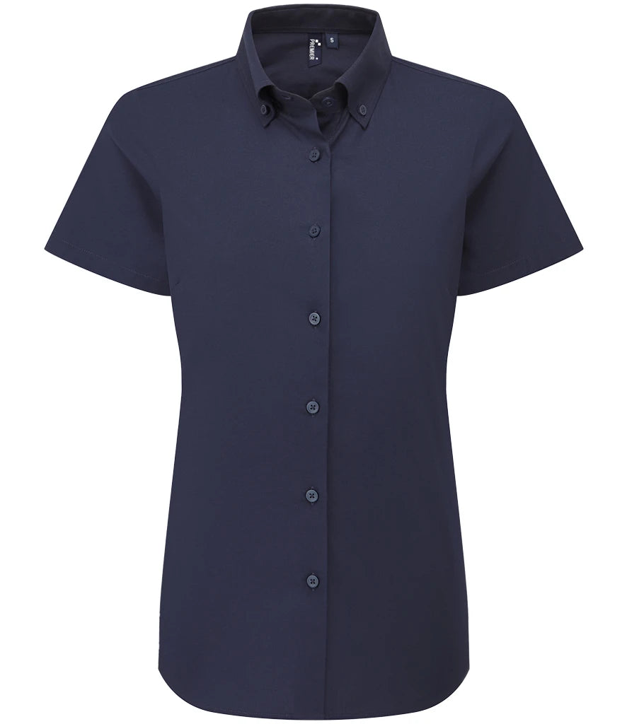 Premier Ladies Supreme Short Sleeve Oxford Shirt — Navy