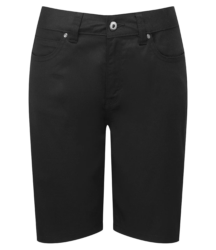 Premier Ladies Performance Chino Shorts — Black