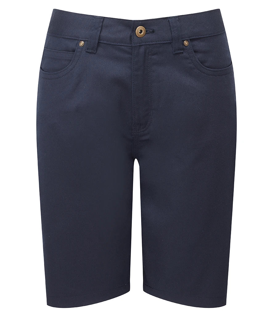 Premier Ladies Performance Chino Shorts — Navy