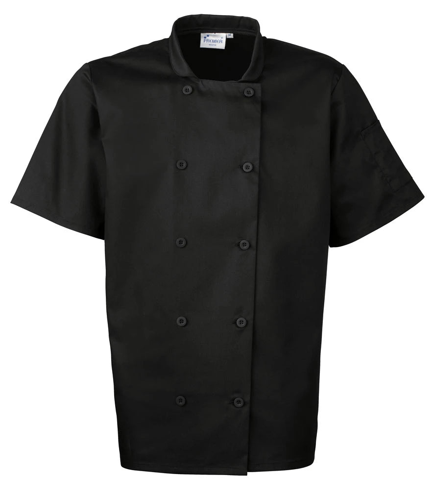 Premier Short Sleeve Chef's Jacket — Black