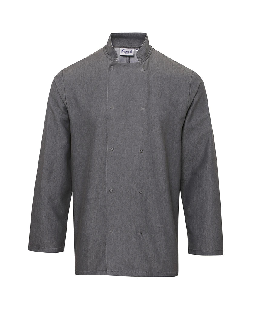 Premier Denim Chef's Jacket — Grey Denim
