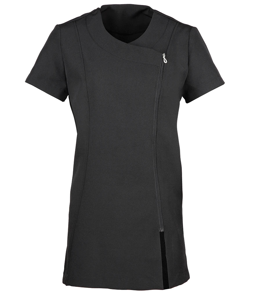 Premier Ladies Camellia Short Sleeve Tunic — Black